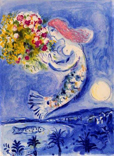 Marc Chagall Affiche Nice, fleurs, soleil