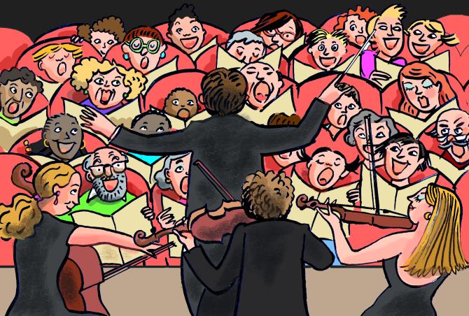 Concert participatif avec le chœur des enfants de l'Orchestre de Paris - Illustration de Cécile Petitet © mahJ